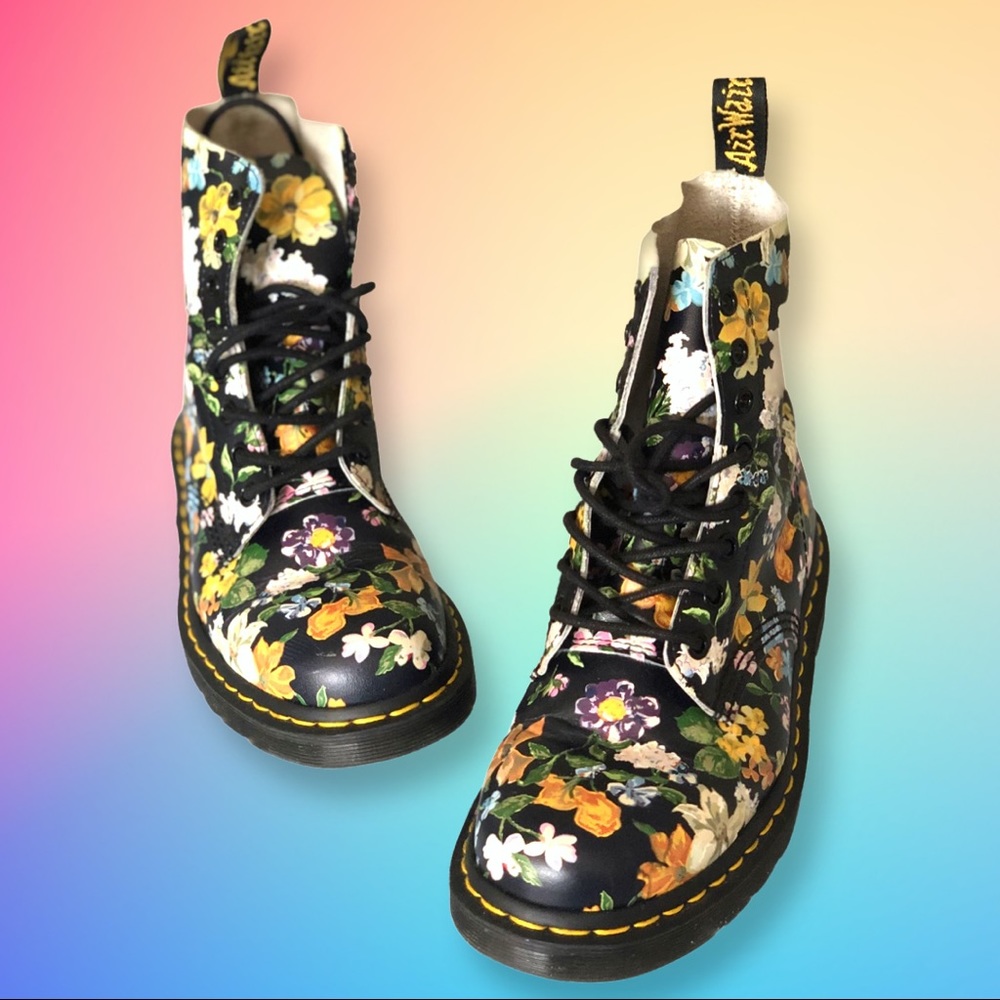 Dr Martens 1460 Pascal Darcy Floral Boots Sz 7